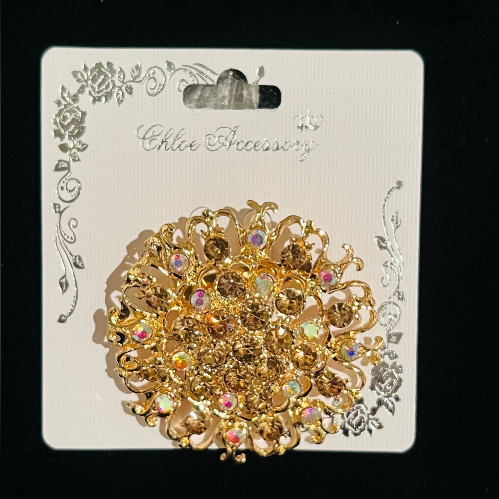 Brooch Cluster Multi Color Stones NIP